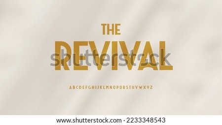 High monumental font, modern revival style alphabet, Bauhaus letters for a unique logo, art deco monogram, modernist headline. Lofty and slender typography. Vector typeface. Royalty-Free Stock Photo #2233348543