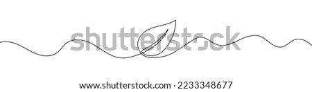 Continuous line drawing of leaf. Leaf one line background. One line drawing background. Vector illustration. Royalty-Free Stock Photo #2233348677
