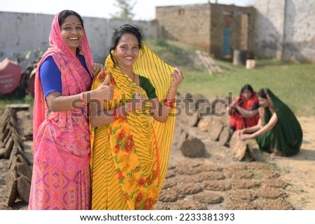Portrait of rural woman standing together 