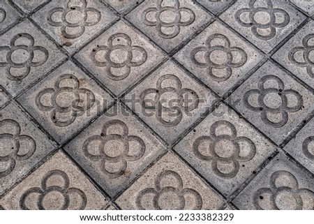 Detail of the sidewalk in Barcelona known as Panot
