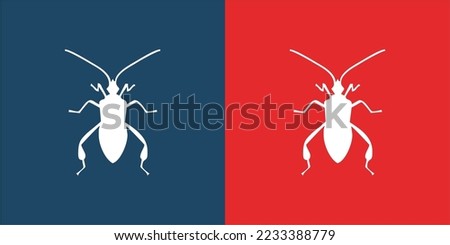 INSECT LOGO VECTOR IN PRUSSIAN BLUE AND MAXIMUM RED COLORS