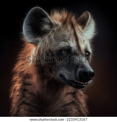 portrait of an angry hyena