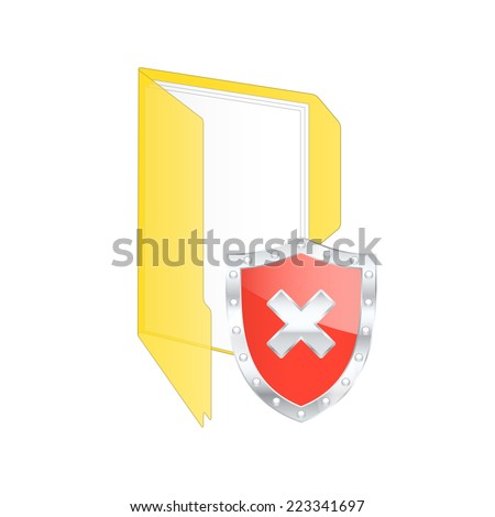 Protected shield Risk icon. 2d illustration