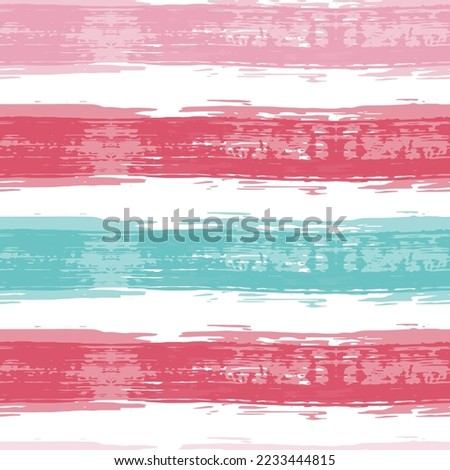 Creative watercolor brush stripes seamless pattern.  Grungy Seamless Lines Pattern Design.  For fabric. Cloth, Linen, Textile Print Design Background.