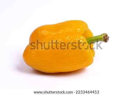 Yellow pepper isolated on a white background. shriveled pepper Royalty-Free Stock Photo #2233464453