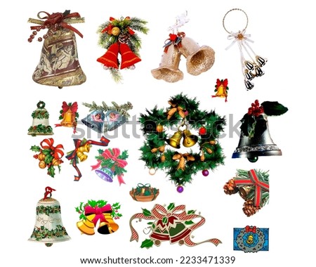 set of christmas elements christmas tree decorations