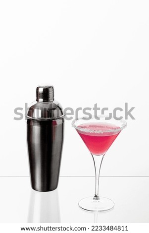 viva magenta cocktail on white background