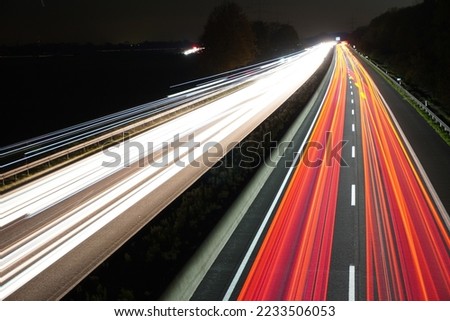 Highway long exposure red and white light night