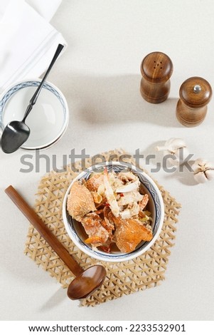 Top View Spicy Crab Curry, Singapore Style Crab Dish Royalty-Free Stock Photo #2233532901