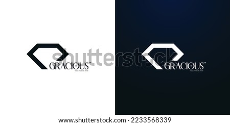 Jewellery Brand Logo Design. Diamond Logo Design Vector Illustration. Luxury Brand Logo Design. Gracious text logo.
