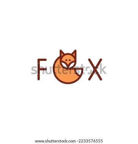 Fox Logo Simple. Fox Icon. Kids Fox Vector Illustration