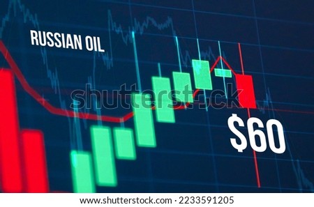 oil price chart stock. 60 dollar per barrel Russian Oil Price Cap. Royalty-Free Stock Photo #2233591205