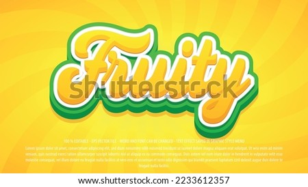 Fruity 3d style editable text effect template Royalty-Free Stock Photo #2233612357