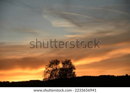 Sunrise in the province of Bavaria, Germany 