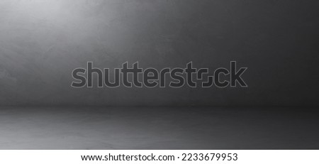 Empty Grey Cement wall room interiors studio Background and rough Floor concrete well material editing montage Displays Product and text present on Free Space, Backdrop Background 