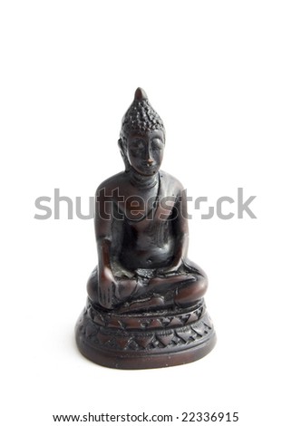 Bronze buddha isolated on a white background