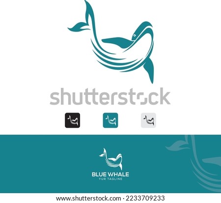 Blue While logo design - mascot logo design - finance logo vector