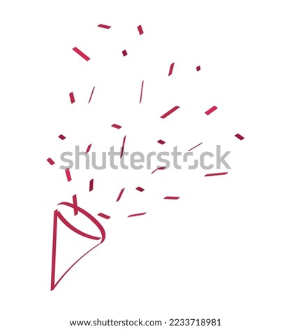 Doodle firecracker vector illustration of Viva Magenta color of the year 2023 isolated on transparent background. Hand drawn petard. Simple party popper clip art element