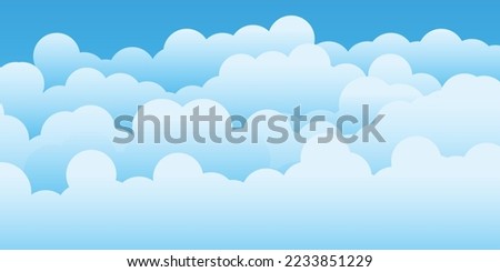 Blue sky cloud stylish flat design for any purpose. Vector illustration.