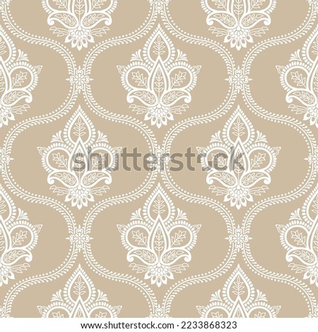 Traditional Asian damask wallpaper pattern design Royalty-Free Stock Photo #2233868323
