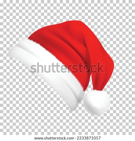 Santa Claus red hat isolated or transparent png.	 Royalty-Free Stock Photo #2233871057