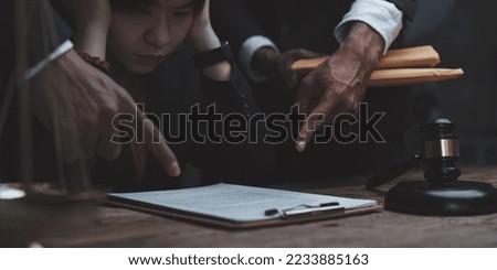 Lawyer business people working with agreement contract in office workplace for consultant lawyer concept.