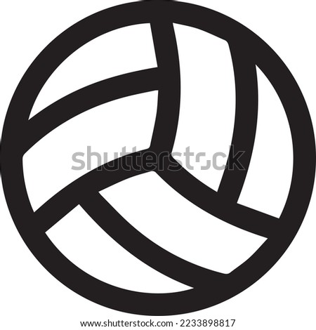 Volleyball Ball Outline Vector Icon
