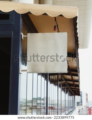 Blank store restorant signage sign design mockup isolated, Clear shop template
