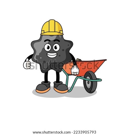 ink cartoon as a contractor , character design