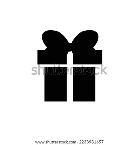 Gift Box Icon In Flat Style Vector For Apps, UI, Websites. Black Icon Vector Illustration.