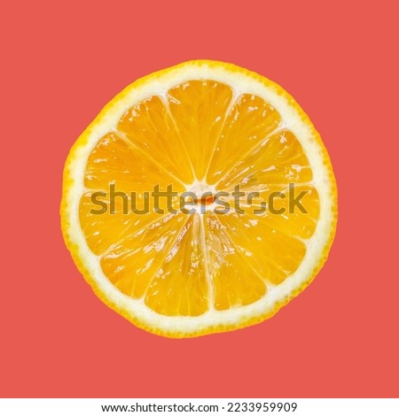 citrus isolated on red background