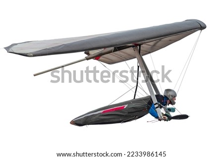 Hang glider wing isolated on white. Silhouette of real hang glider wing Royalty-Free Stock Photo #2233986145