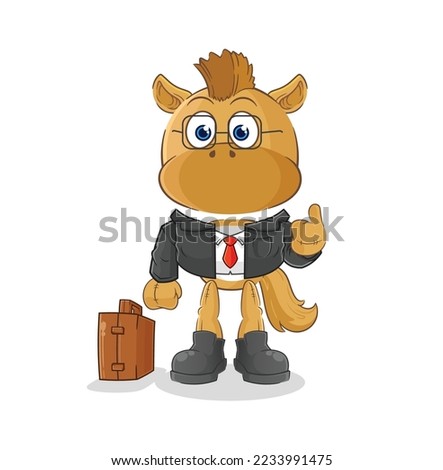 the horse office worker mascot. cartoon vector