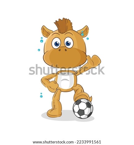 the horse playing soccer illustration. character vector