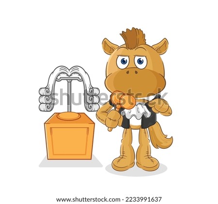 the horse judge holds gavel. character vector