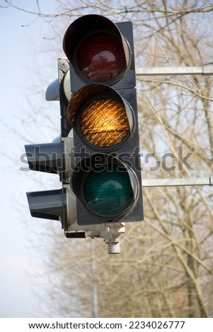 traffic light at a street in Helmstadt in Germany