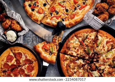 Pizza hut Chicken wings Lovers Royalty-Free Stock Photo #2234087017