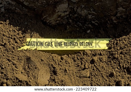 Natural Gas lines in a utilities trench at a commercial development building site