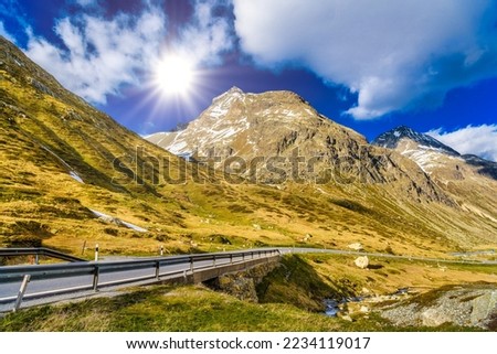 Alps mountains with snow Bivio, Albula, Graubuenden Switzerland Royalty-Free Stock Photo #2234119017