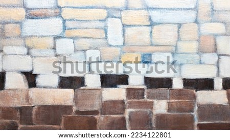 abstract painterly texture background of colorful brick wall Royalty-Free Stock Photo #2234122801