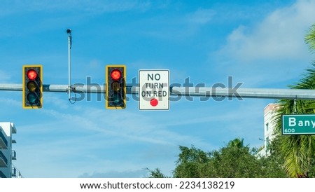 No turn on red sign.  Royalty-Free Stock Photo #2234138219