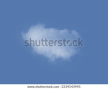 White cloud isolated on blue background, mud set on blue