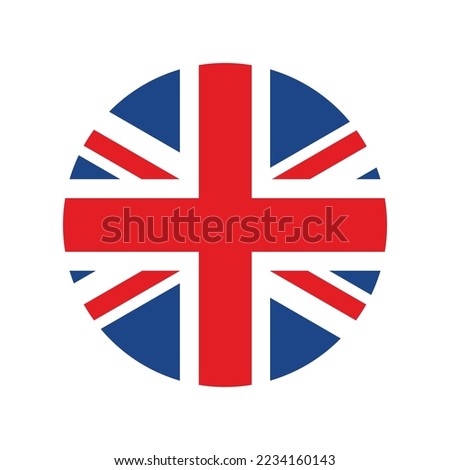 Vector flat Great Britain flag circle isolated on white background Royalty-Free Stock Photo #2234160143