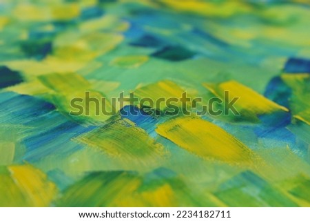 large yellow-blue paint strokes, blue-yellow pattern