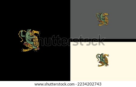 green frog with cheetah vector illustration artwork design