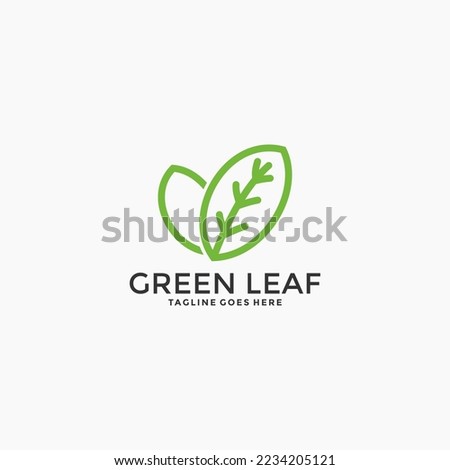 green leaf logo design vector