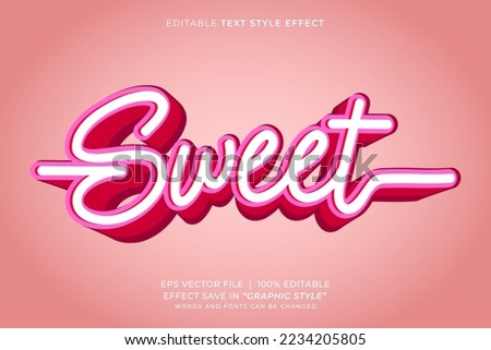 Sweet 3D editable text effect template Royalty-Free Stock Photo #2234205805
