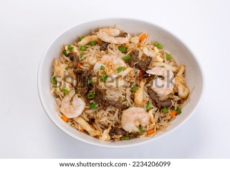 Mixed noodles,  Chinese cuisine pictures, isolated on White background.