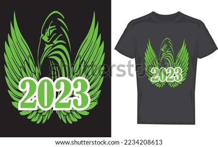 

Happy New year 2023 t-shirt design template vector and typography. Ready for t-shirt, mug, gift and other printing.