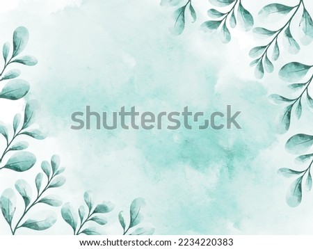 Green Leaf Watercolor Background Illustration